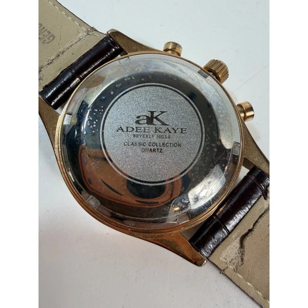 Adee Kaye Beverly Hills Chronograph Rattrapante Quartz Gold Men's Watch